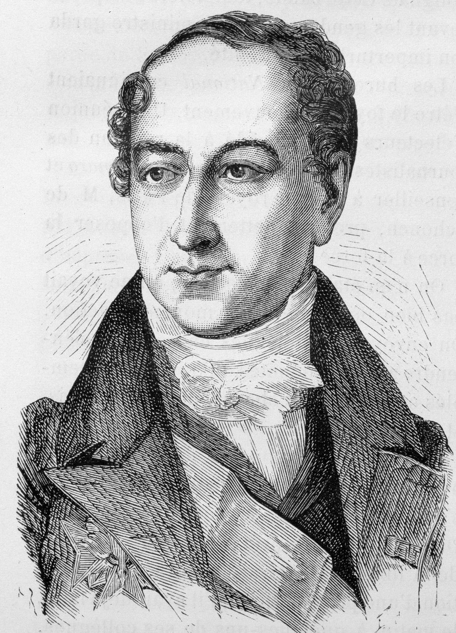 Retrato de Peyronnet (ou Peyronet), político francês (1778 - 1854) - em "L