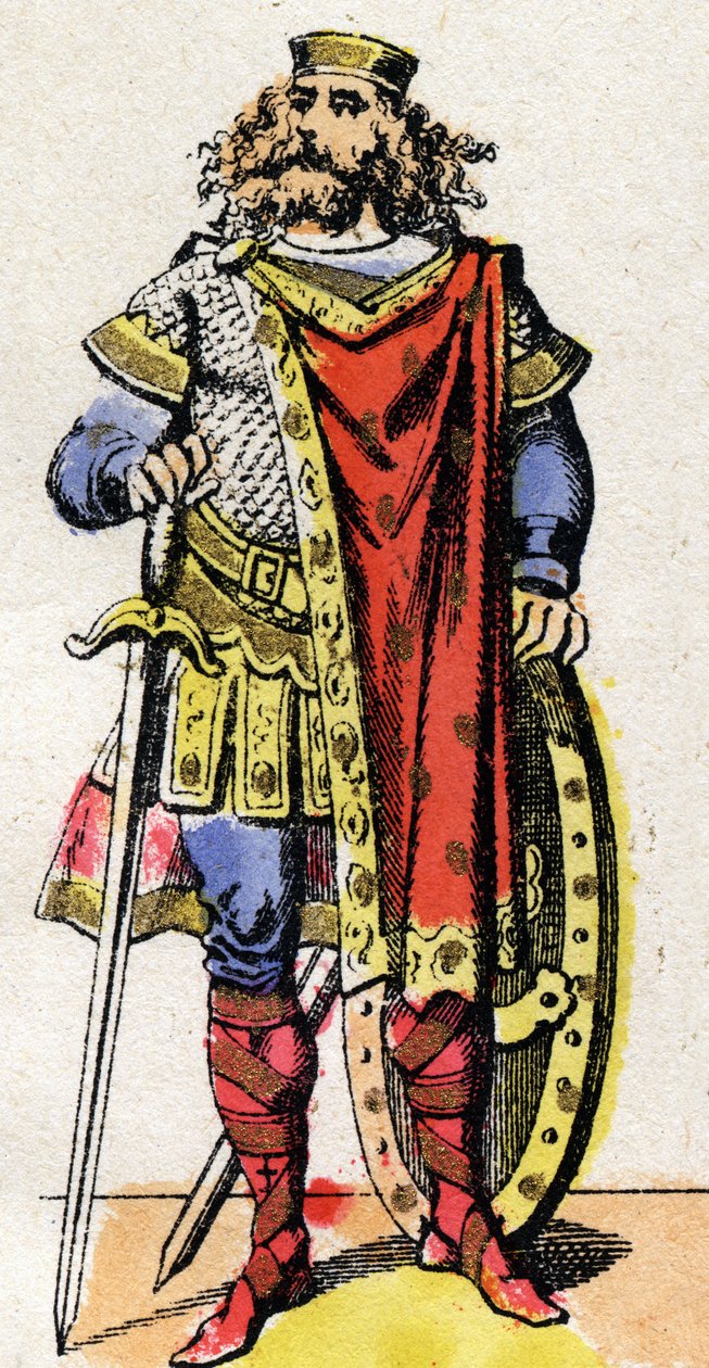 Retrato de Pharamond (ou Pharamun ou Faramund ou Paramund), rei dos Francos Salianos (reinam entre 420-428). de French School