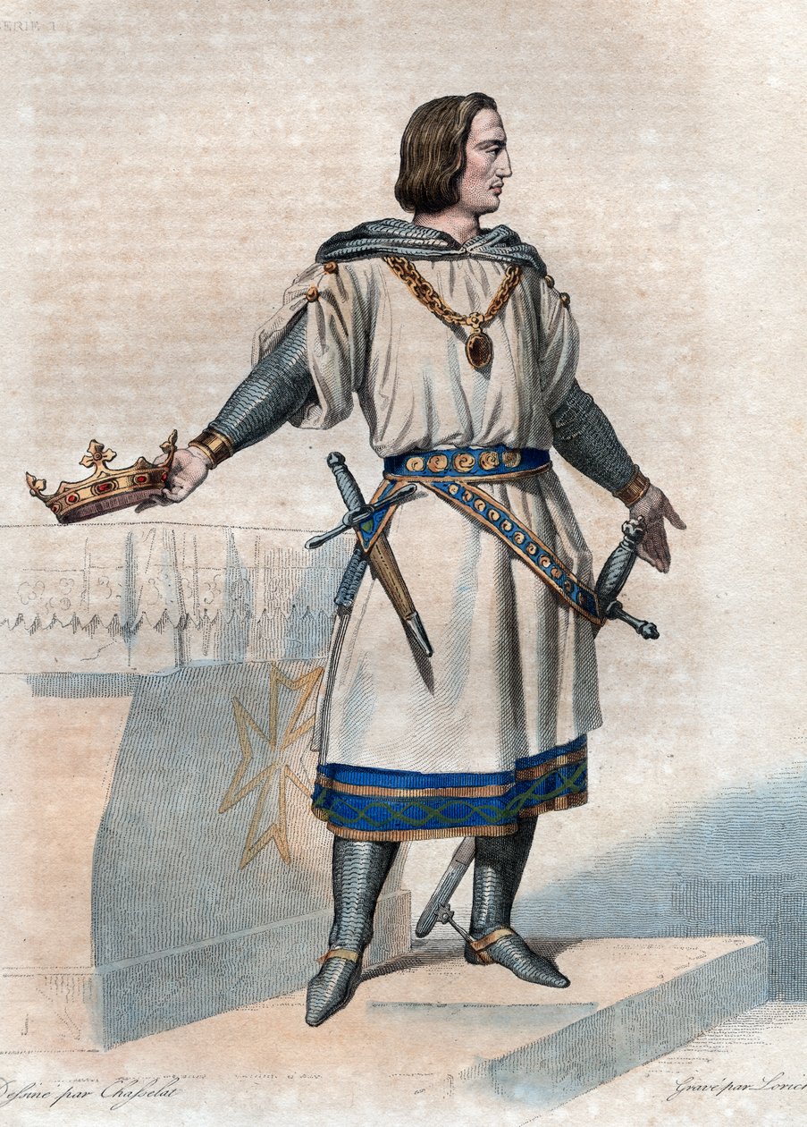 Retrato de Filipe II Augusto (1165-1223), rei da França. de French School