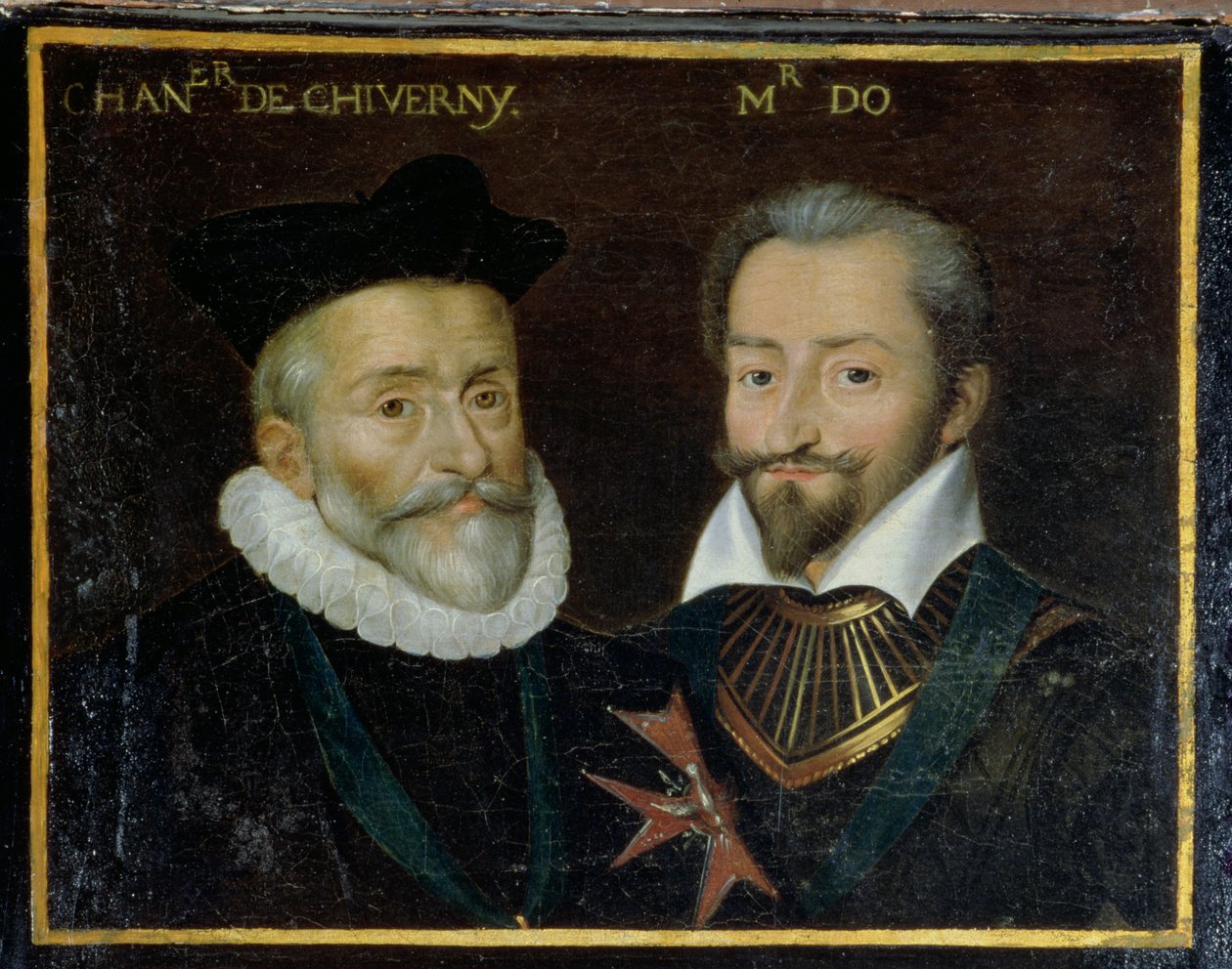 Retrato de Philippe Hurault (1528-99) Conde de Cheverny e François (1535-94) Marquês de O, 1617-38 de French School