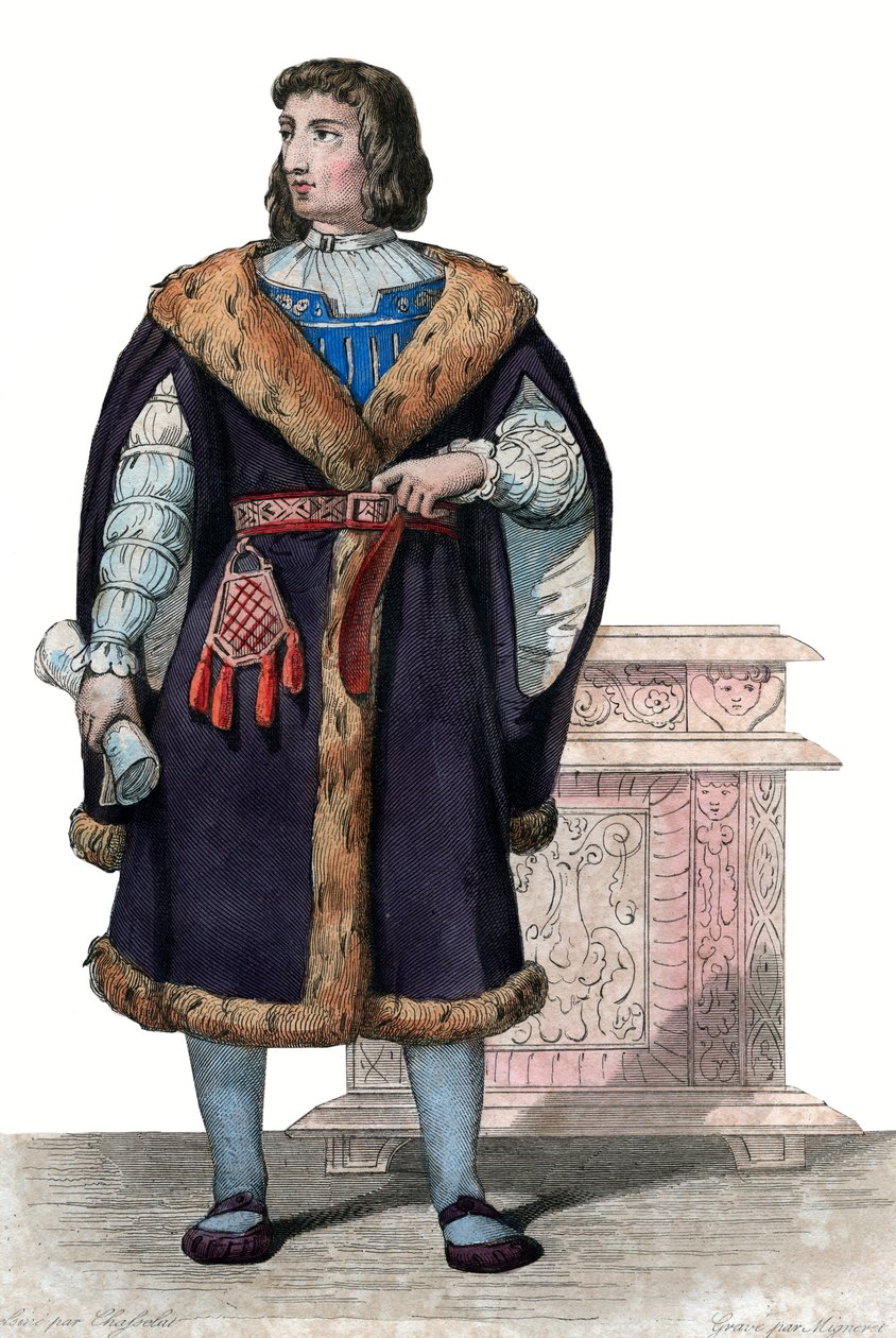 Retrato de Philippe de Commines (Commesnes ou Comines) (1447-1511), escritor e diplomata francês. de French School