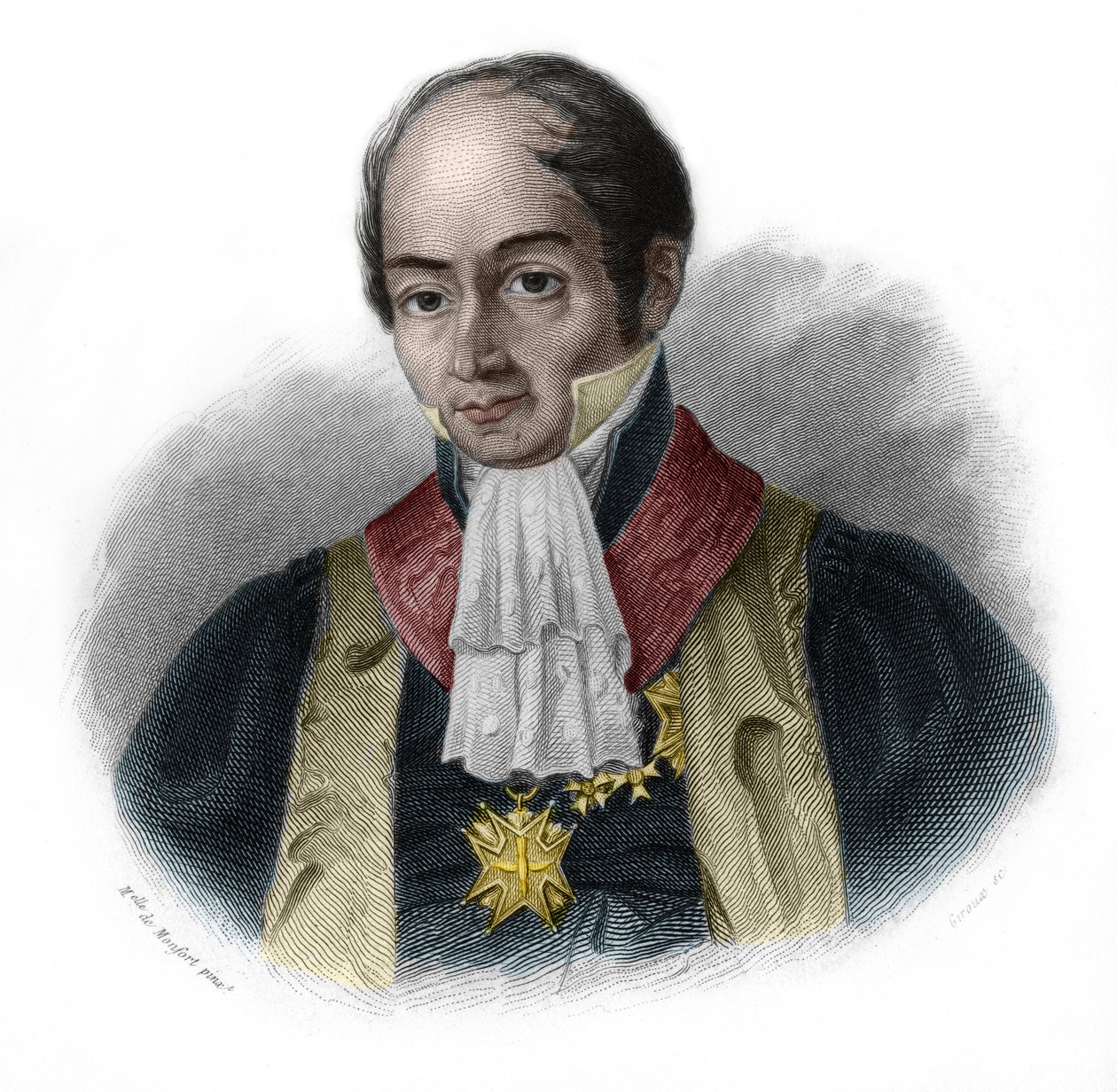 Retrato de Pierre-Francois-Hercule (Pierre Francois Hercule), Conde de Serre (1776-1824), político francês. in "LIBRE DES SPEAKERS" de Louis de Cormenin Timon. 1842. Coleção privada. de French School