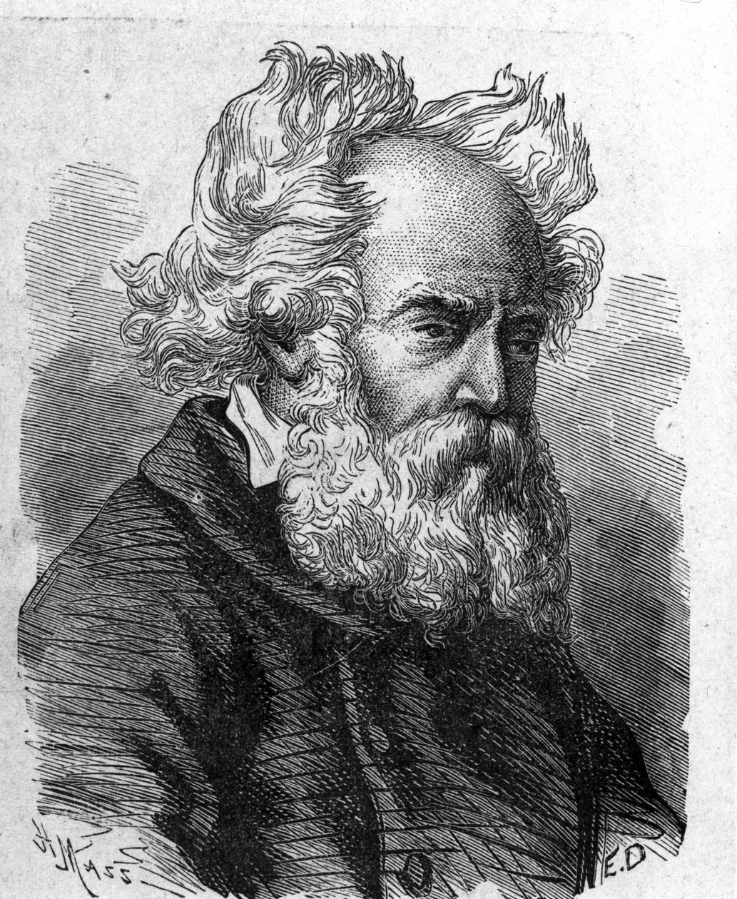 Retrato de Pierre-Louis-Frederic (Pierre Louis Frederic) Sauvage (1785-1857), inventor francês de helice - em “Album de la Science; cientistas ilustres; Grandes disouvertes ”” ”1896. de French School