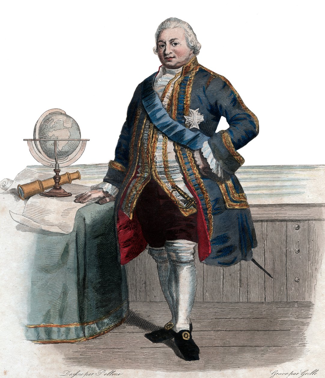 Retrato de Pierre Andre de Suffren de Saint Tropez, oficial de justiça de Suffren (1729-1788), almirante francês. de French School