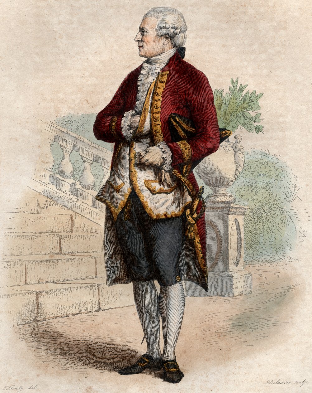 Retrato de Pierre Augustin Caron de Beaumarchais (1732-1799), relojoeiro, inventor, músico, diplomata e escritor francês. de French School
