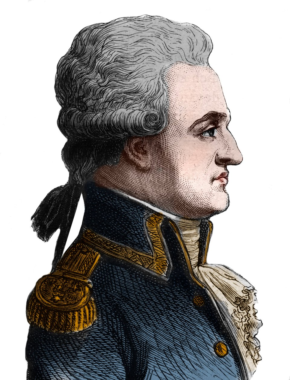 Retrato de Pierre Charles de Villeneuve, almirante francês (1763-1806), ele começou a batalha de Trafalgar, que foi um desastre, e depois do suicídio - em "A História da França", de Henri Martin de French School
