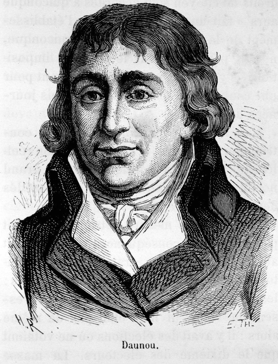 Retrato de Pierre Claude François Daunou, político e historiador francês (1761-1840) - em "L