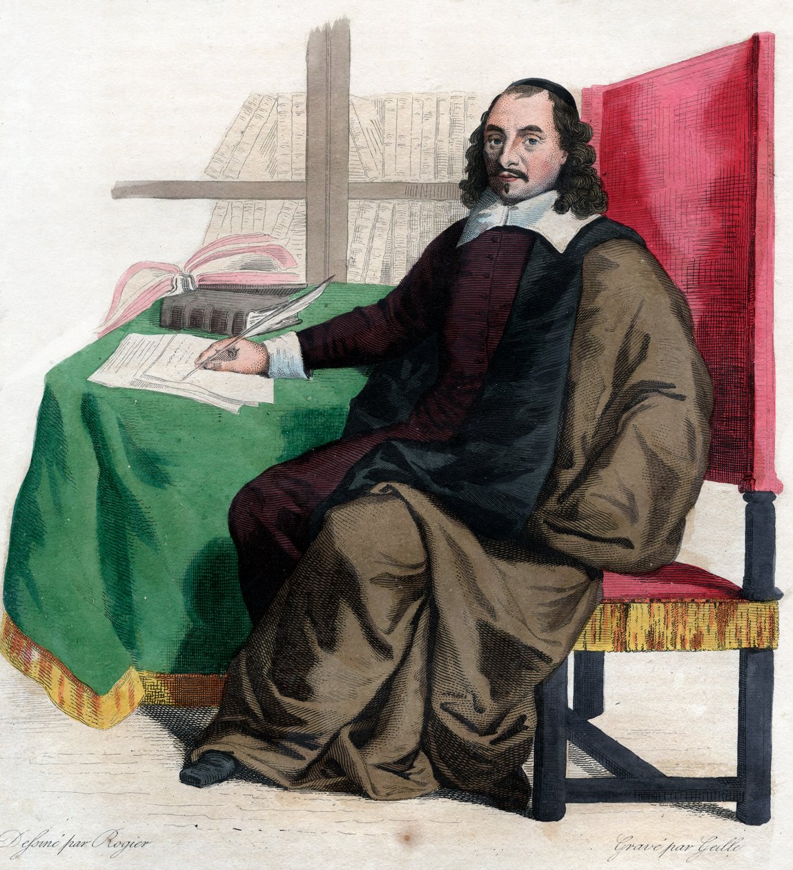 Retrato de Pierre Corneille (1606-1684), dramaturgo francês. de French School