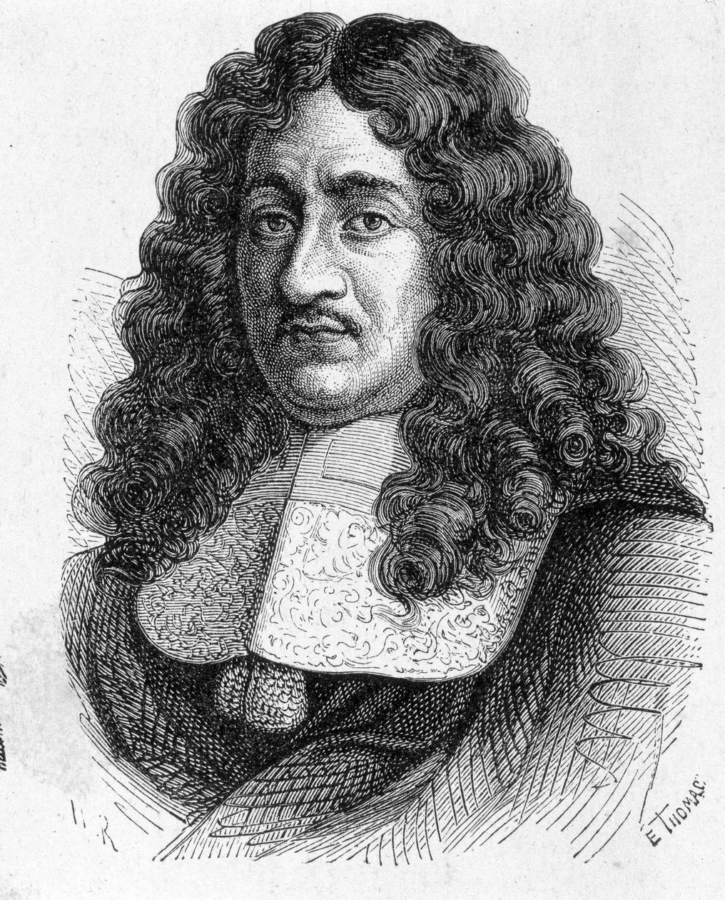 Retrato de Pierre Paul de Riquet (1604 - 1680), engenheiro francês que construiu o canal du midi - em “Album de la Science; cientistas ilustres; Grandes descobertas ”” ”1896. de French School