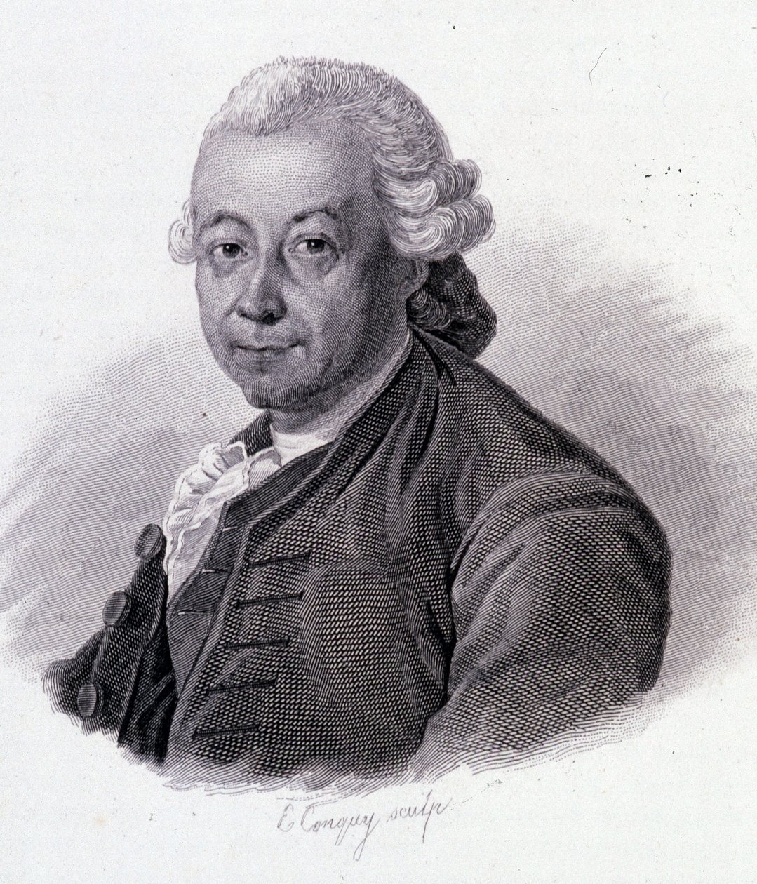 Retrato de Pierre Pepper (1719-1786), explorador francês - em "Retratos de homens úteis". de French School