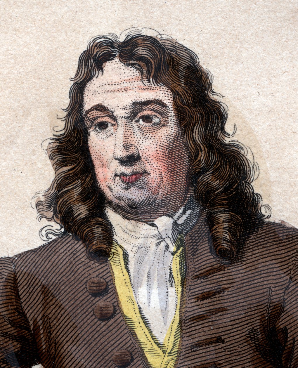 Retrato de Pierre Puget (1620-1694), pintor francês, escultor, arquiteto e engenheiro. de French School