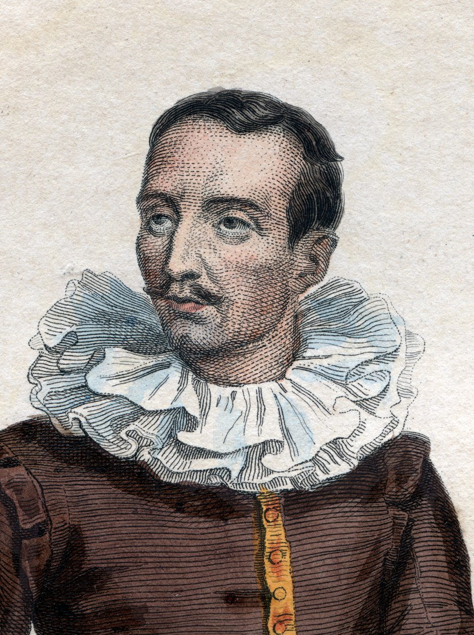 Retrato de Pierre de Bourdeille, senhor (e abade) de Brantome (1535-1614), historiador francês, soldado e biógrafo. de French School