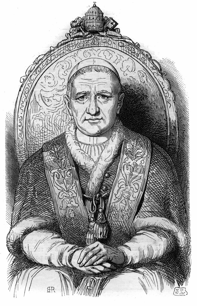 Retrato do Papa Gregoire XVI (Bartolomeo Alberto Cappellari Pape com o nome de Gregório XVI ou Gregorio XVI de French School