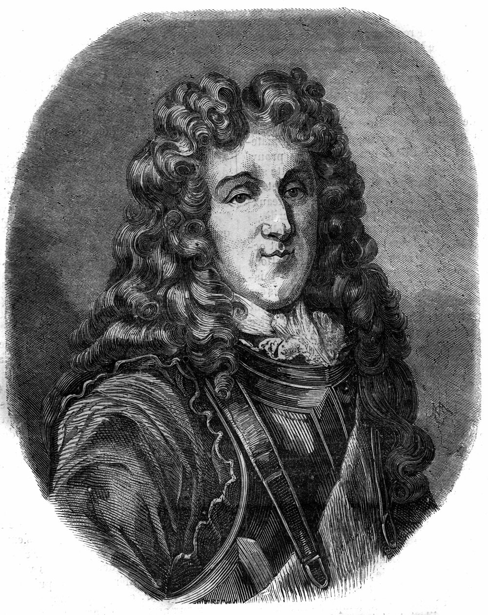 Retrato do Príncipe Eugene François de Sabóia (1663-1736). Gravura em "Histoire des Papes-Rois-Queen and Empereurs a travessa les centuries" de Maurice Lachatre de French School