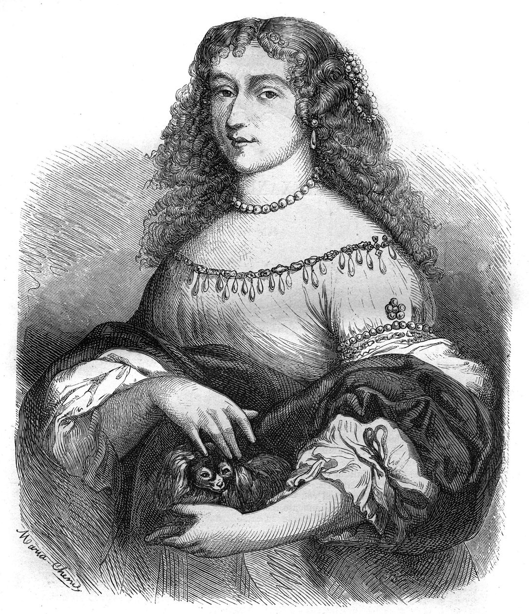 Retrato da Rainha Christine da Suécia (Kristina Vasa de French School