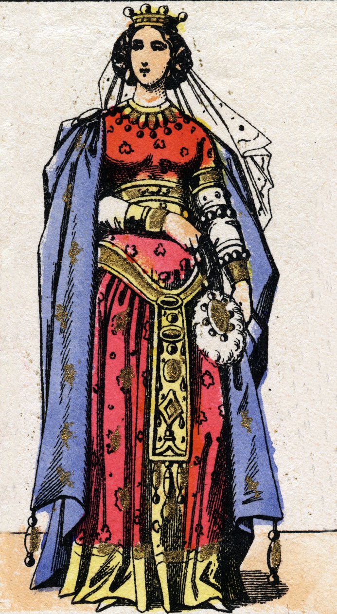 Retrato da Rainha Nantilde (ca. 610-642). de French School