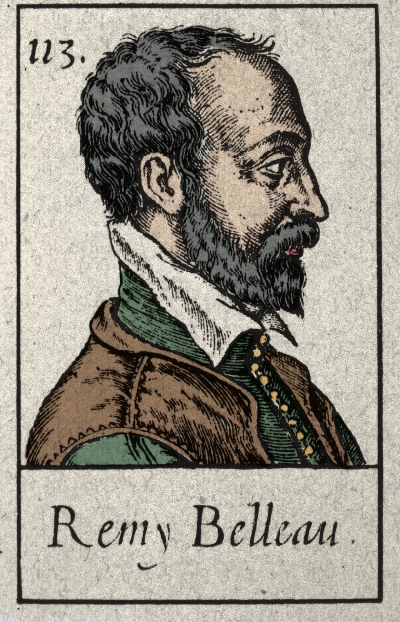 Retrato de Remy Belleau (1528-1577) poeta francês membro do movimento da Plêiade. Gravura do século XIX. de French School