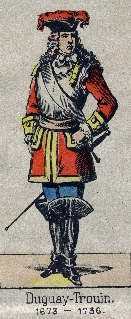 Retrato de Rene Duguay Trouin (Duguay-Trouin) (Rene Trouin du Gue dit) (1673-1736) Marinheiro francês. Imagem de Epinal do final do século XIX. de French School