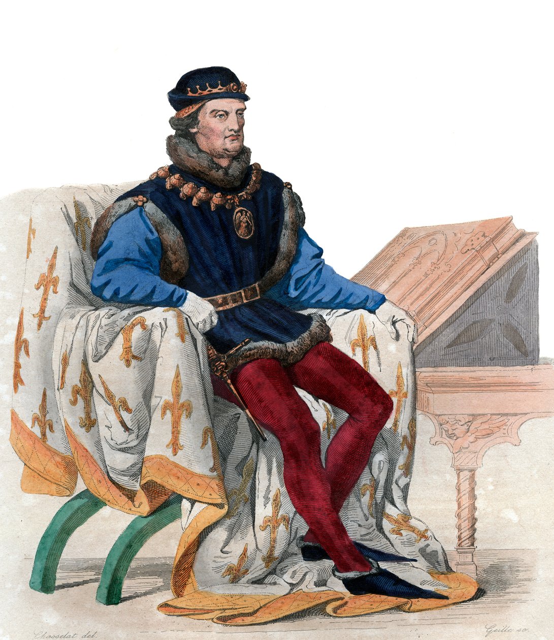 Retrato de Rene de Anjou, também conhecido como Rei René I de Nápoles (1409-1480). de French School