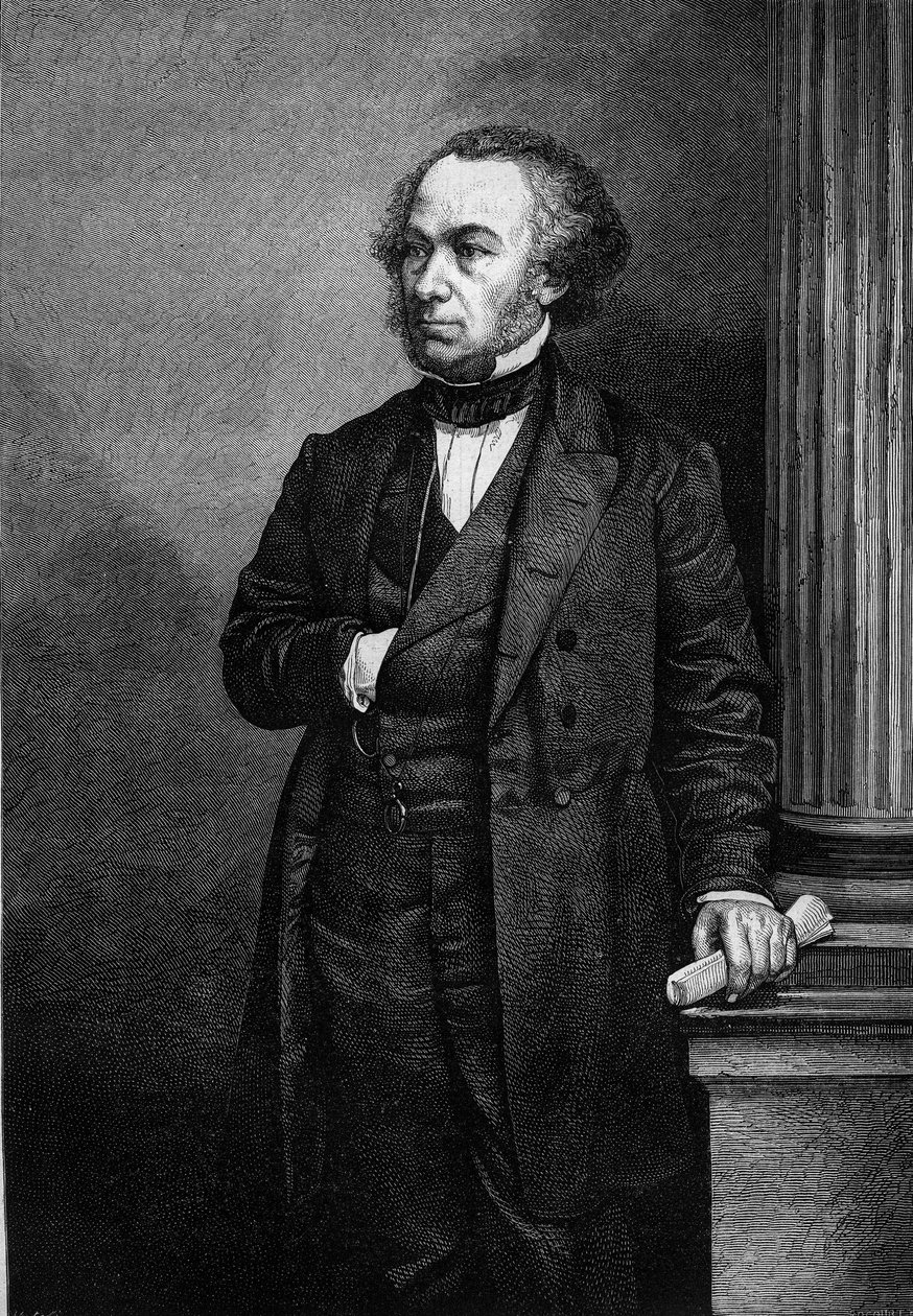 Retrato de Richard Cobden (1804-1865), industrial e político inglês. Gravura em "Le Magasin Picturesque" (Le Magasin Picturesque) de French School