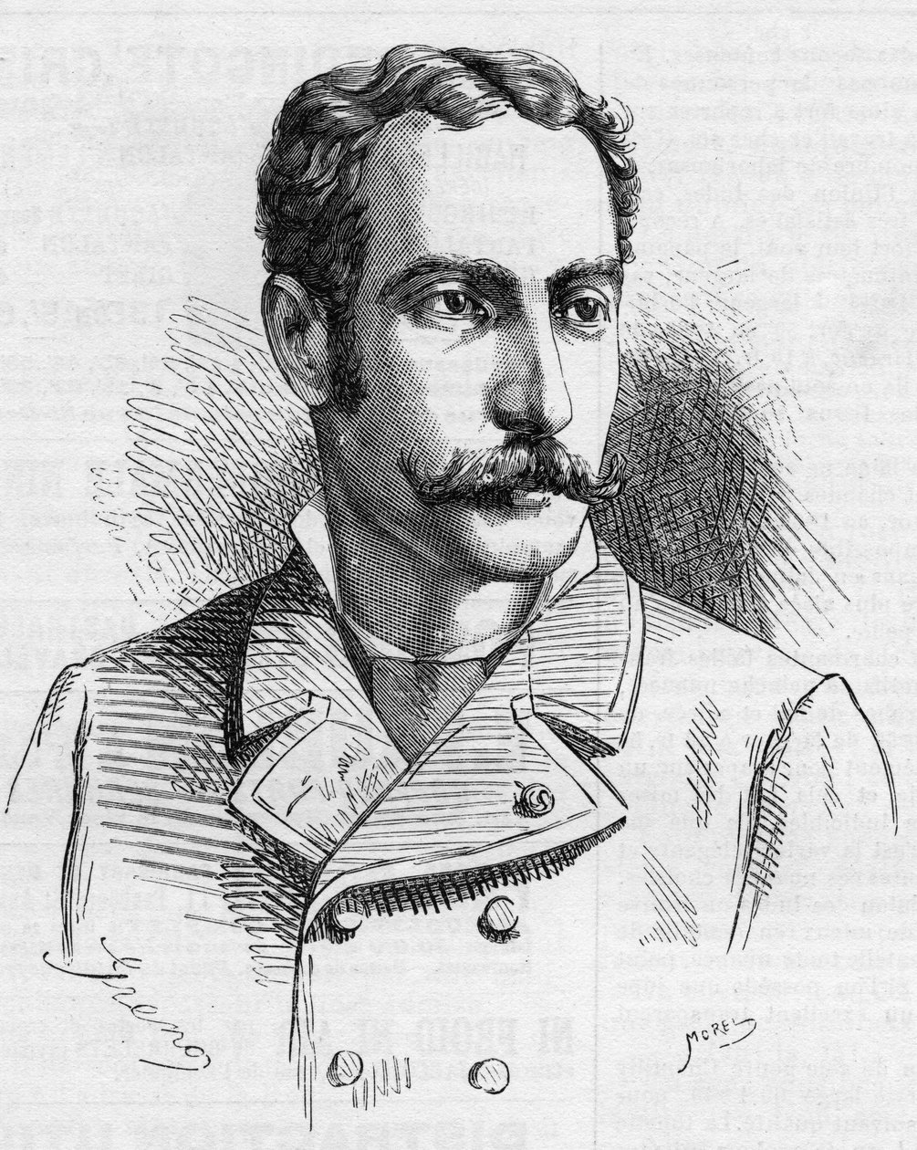 Retrato de Robert Ivens (1850-1898) Explorador português, In "The Illustrous World" (O Mundo Ilustrado) de French School