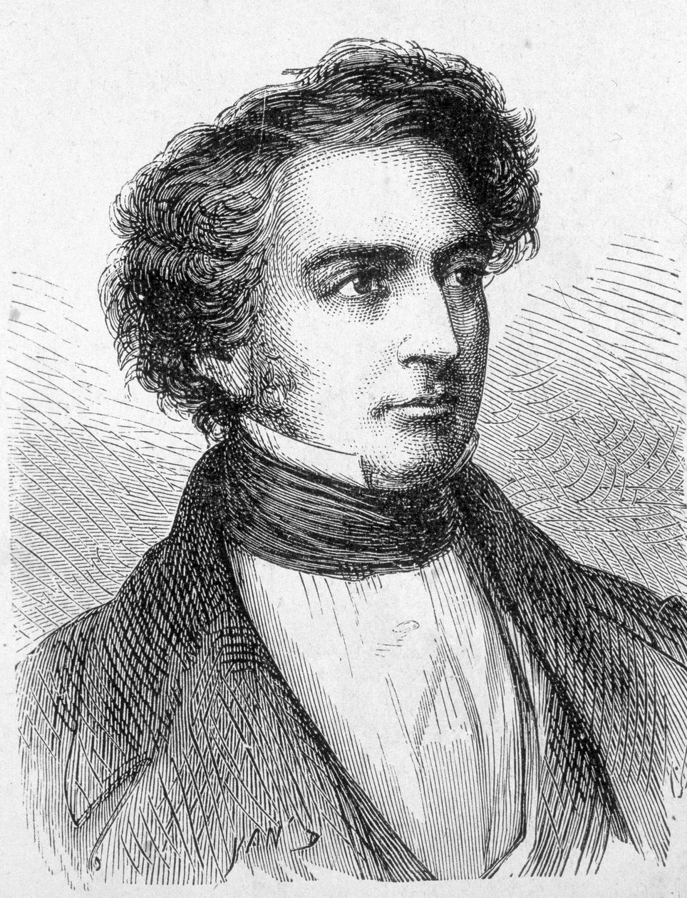 Retrato de Robert Stephenson (1803 - 1859) - em "Album of Science; Illustrous Scholars; Great Discoveries" 1896. de French School