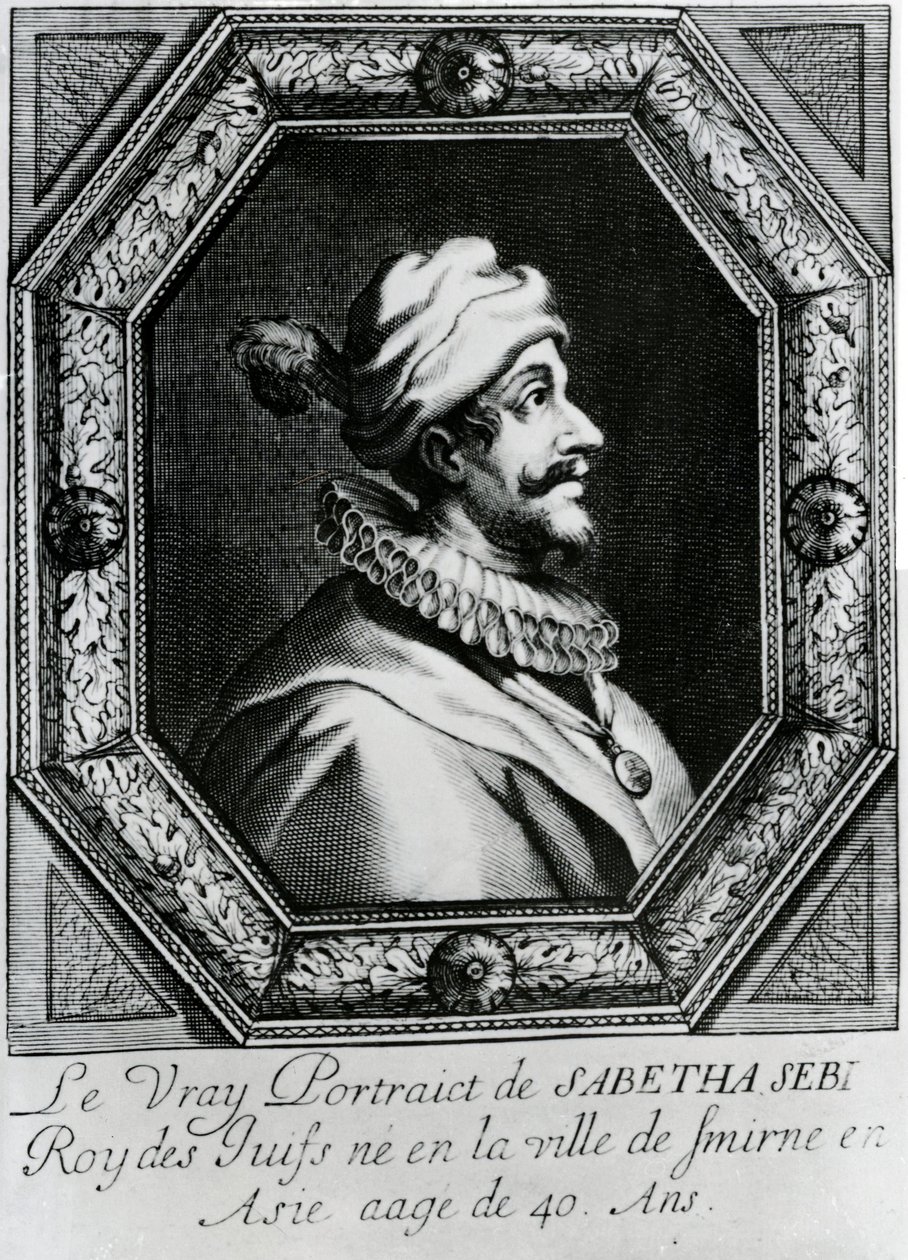 Retrato de Sabbatai Zevi [1626 - 1676], c.1666 de French School