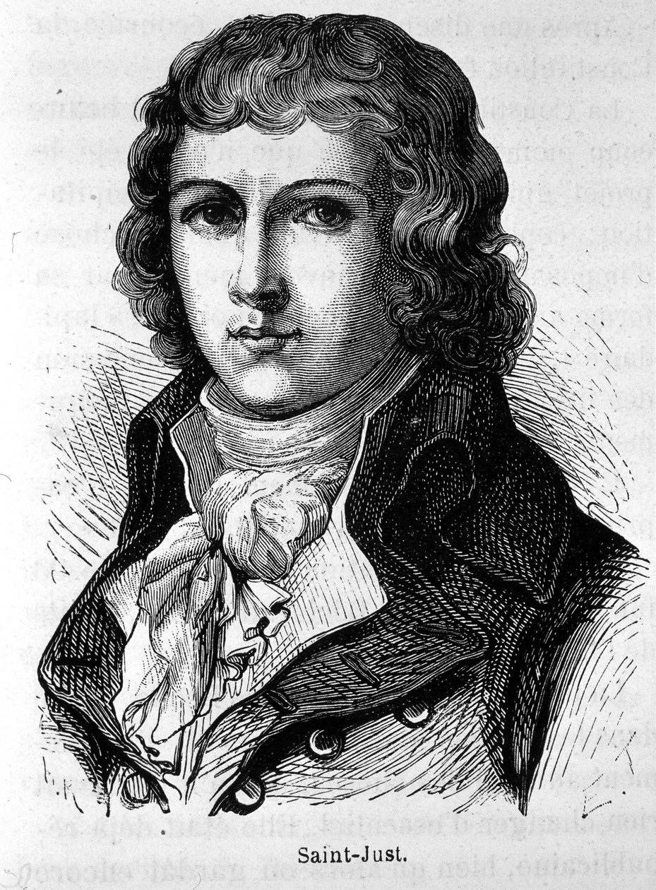 Retrato de Saint-Just (1767 - 1794) - em “” A História da França ”” de Henri Martin de French School