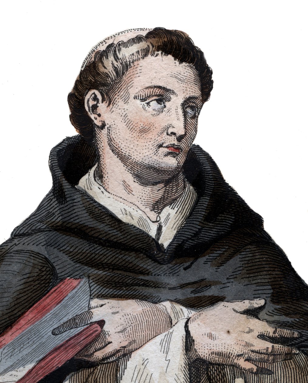 Retrato de São Bernardo de Clairvaux (San Bernardo di Chiaravalle) (1090-1153), abade francês e construtor da ordem cisterciense reformadora. ilustração de "Le Plutarque Français" de Edmond Mennechet de French School