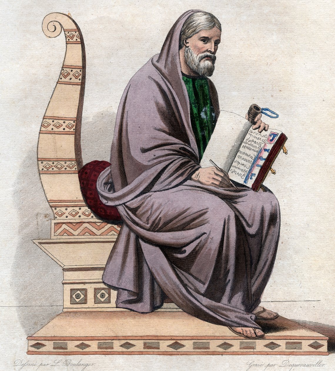 Retrato de São Gregório de Tours (538-594), historiador francês e bispo de Tours. de French School