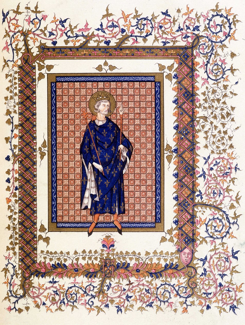 Retrato de Saint Louis - do século XVI em miniatura de French School