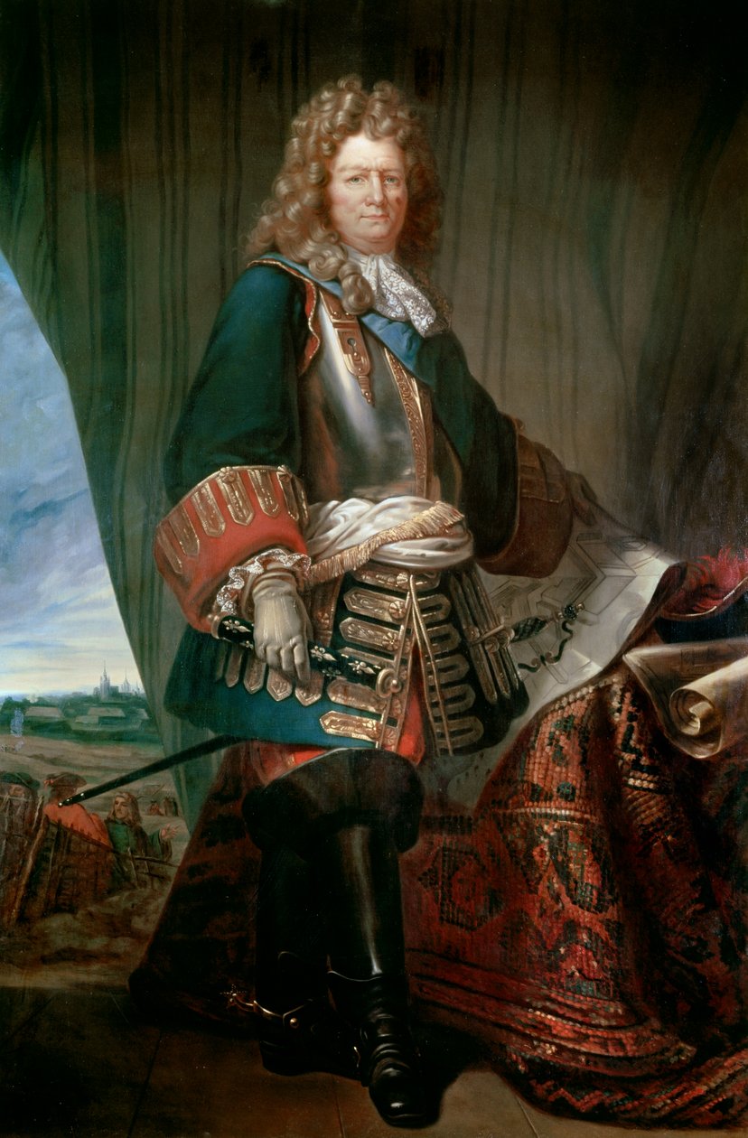 Retrato de Sebastião, o Prestre senhor de Vauban (1633 - 1707), marechal da França. Pintura anônima da escola francesa. Musee Du Genie militaire à Angers. - Retrato de Sebastien le Prestre, Senhor de Vauban (1633-1707), Marechal da França. Pai anônimo de French School