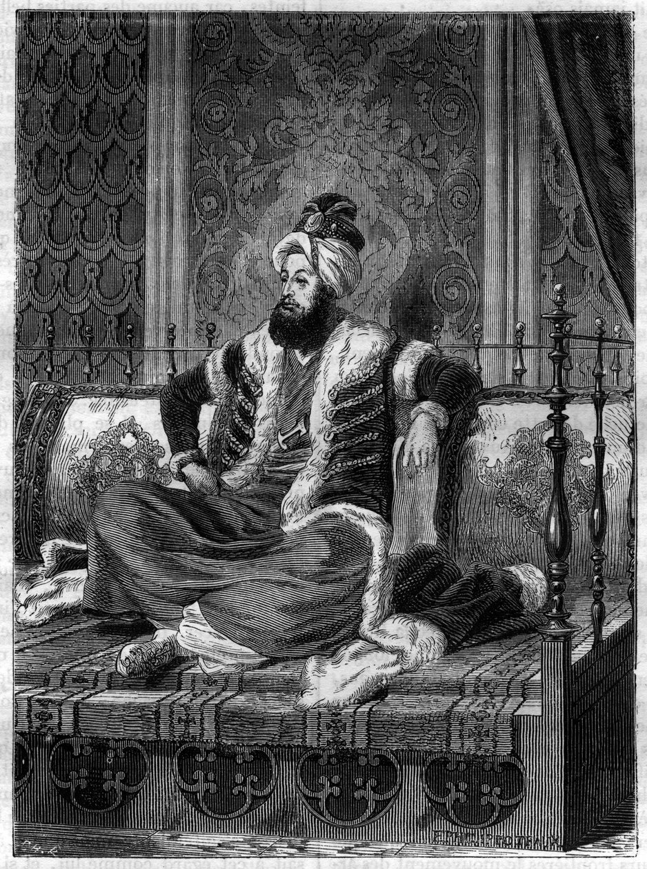 Retrato de Selim III (1761-1808), Imperador Otomano. Selim III foi Sultão de 1789-1807 - O Sultão Selim III (1761-1808) - em "Histoire de l