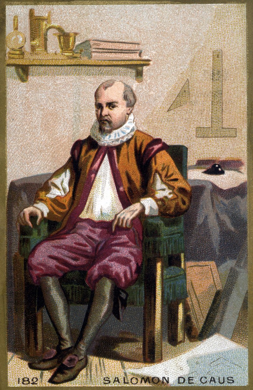 Retrato de Salomão de Causa (1576-1626). Cromolitografia do final do século XIX. de French School