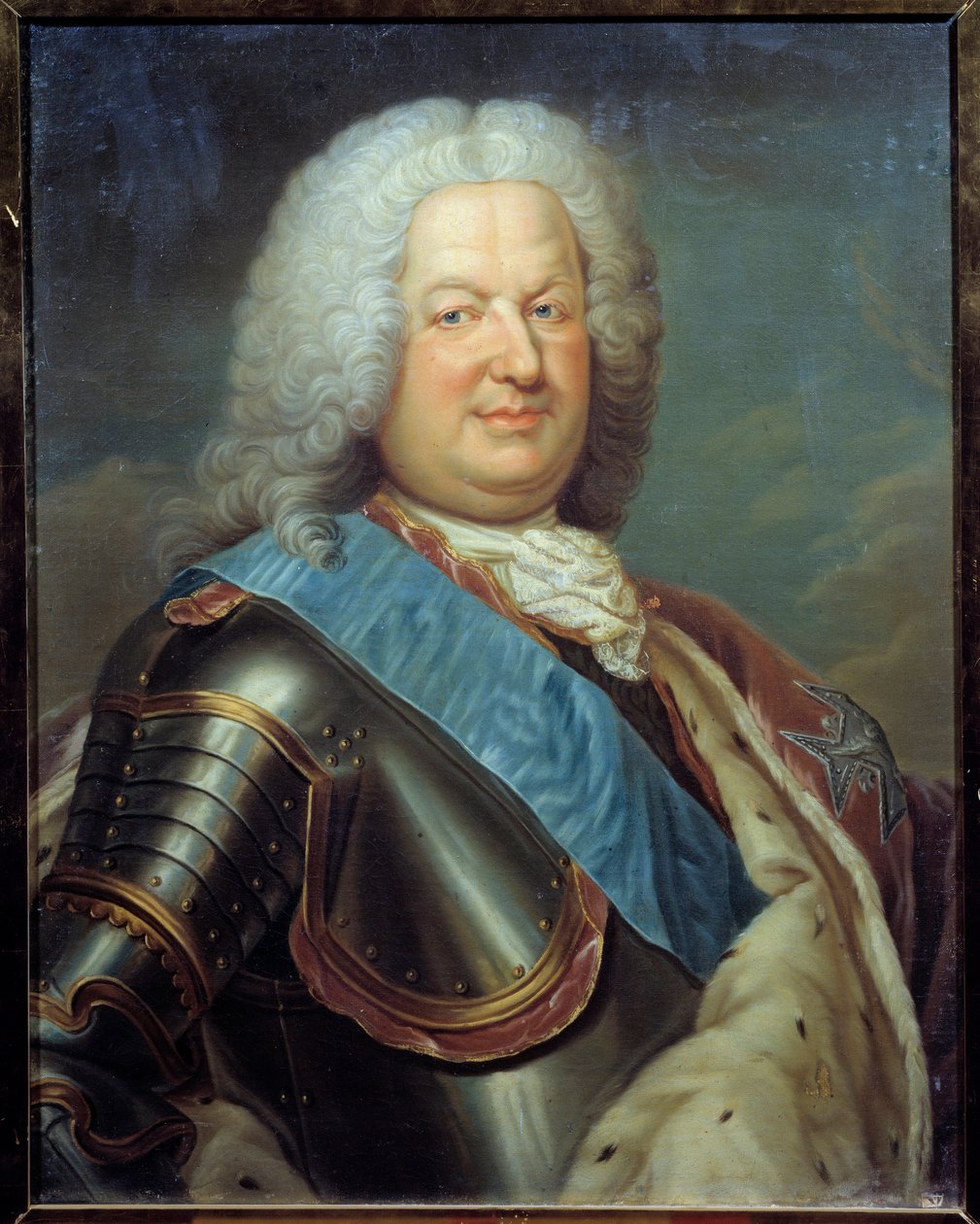 Retrato de Stanislas Lesczinski (1677-1716) Rei da Polónia, Duque de Lorena e Pintura de Bar da Escola Francesa. Século XVIII. Sol 0,76x0,6 m de French School