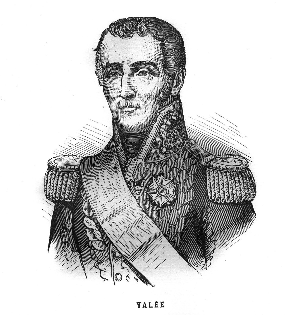 Retrato de Sylvain Charles, Conde Valee (1773-1846), marechal de França. Gravura em "Les Illustrations De L