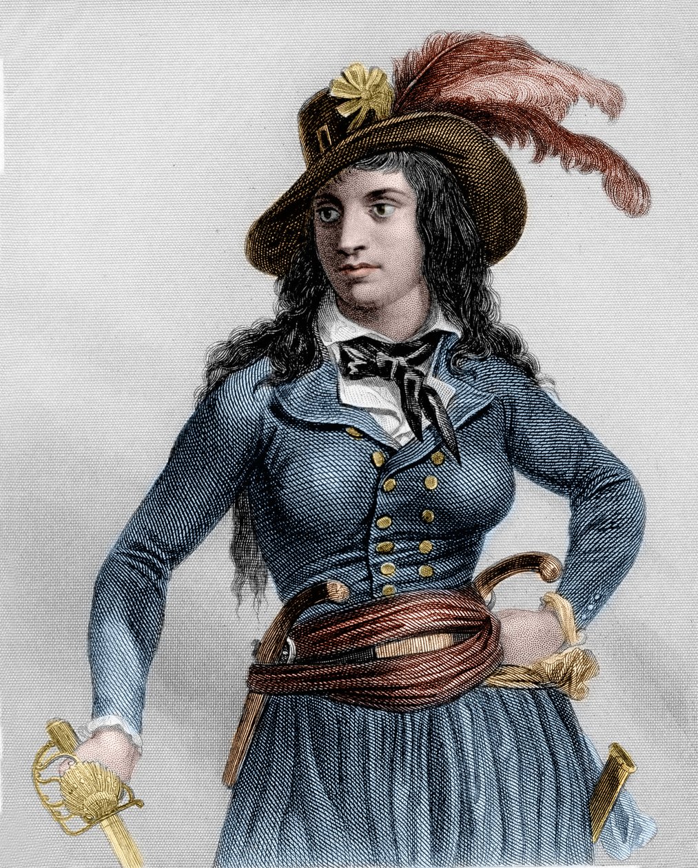 Retrato de Theroigne de Mericourt (1762-1817), revolucionário francês. de French School