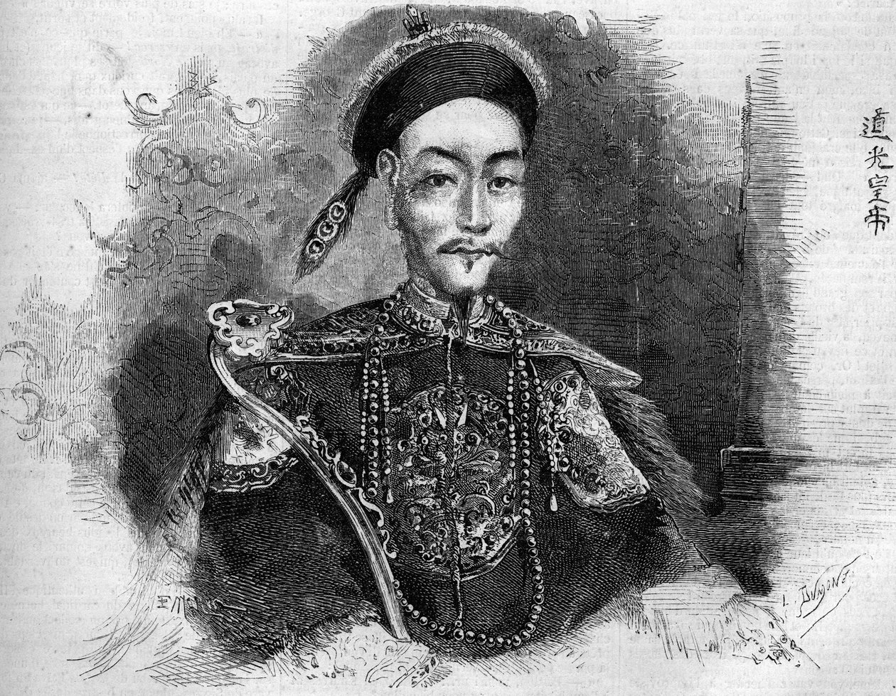 Retrato de Toa Kwang (Toa-Kwang ou Daoguang) (1782-1850), Imperador da China da Dinastia Qing. Gravura em "Le Monde Illustré" n°136 de 19 de Novembro de 1859. de French School