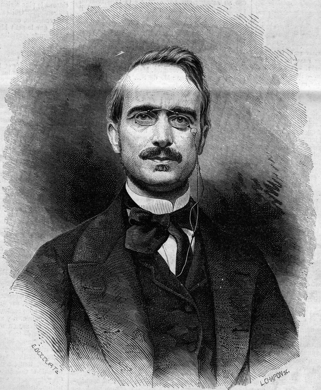 Retrato de Urbano (Urban), Conde Rattazzi (1808-1873), político italiano. Gravura em "Le Monde Illustré" n°258 de 22 de Março de 1862. de French School