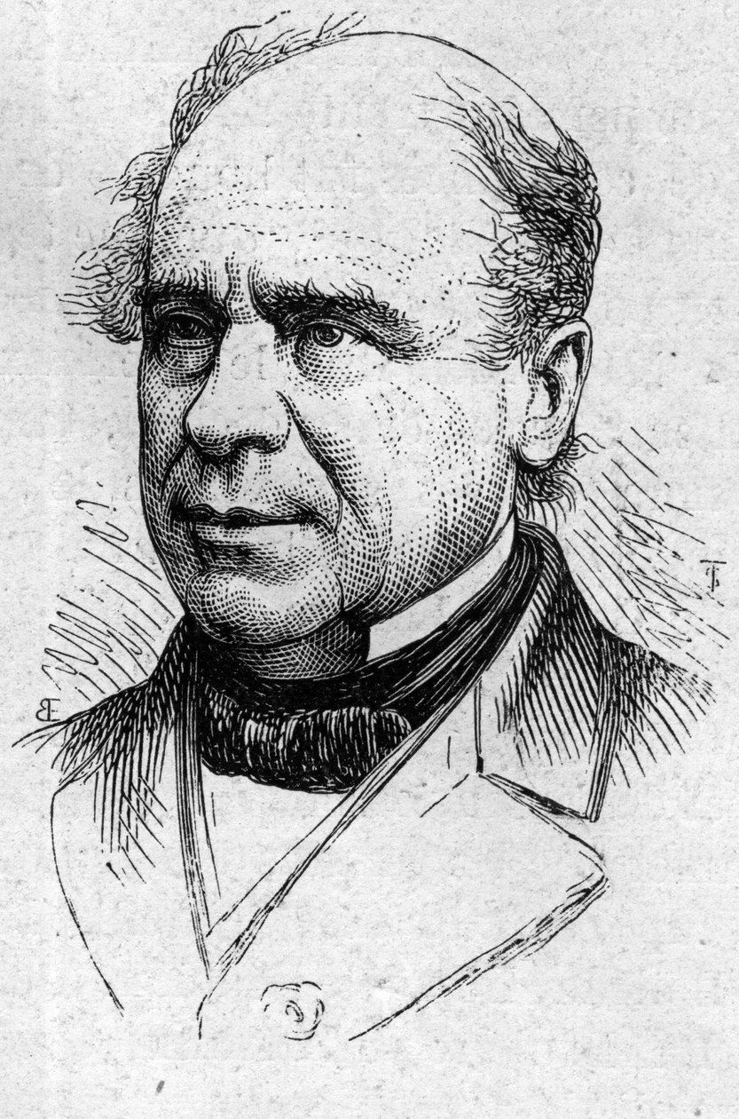 Retrato de Ustazade Silvestre de Sacy (1801-1879), crítico literário e acadêmico francês. Gravura em "Le Monde Illustré" n°883 de 14 de Março de 1874. de French School