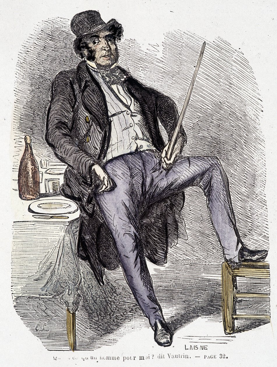 Retrato de Vautrin (personagem inspirado em Vidocq) - em "Esplendores e Misérias das Cortesãs" de Balzac. de French School