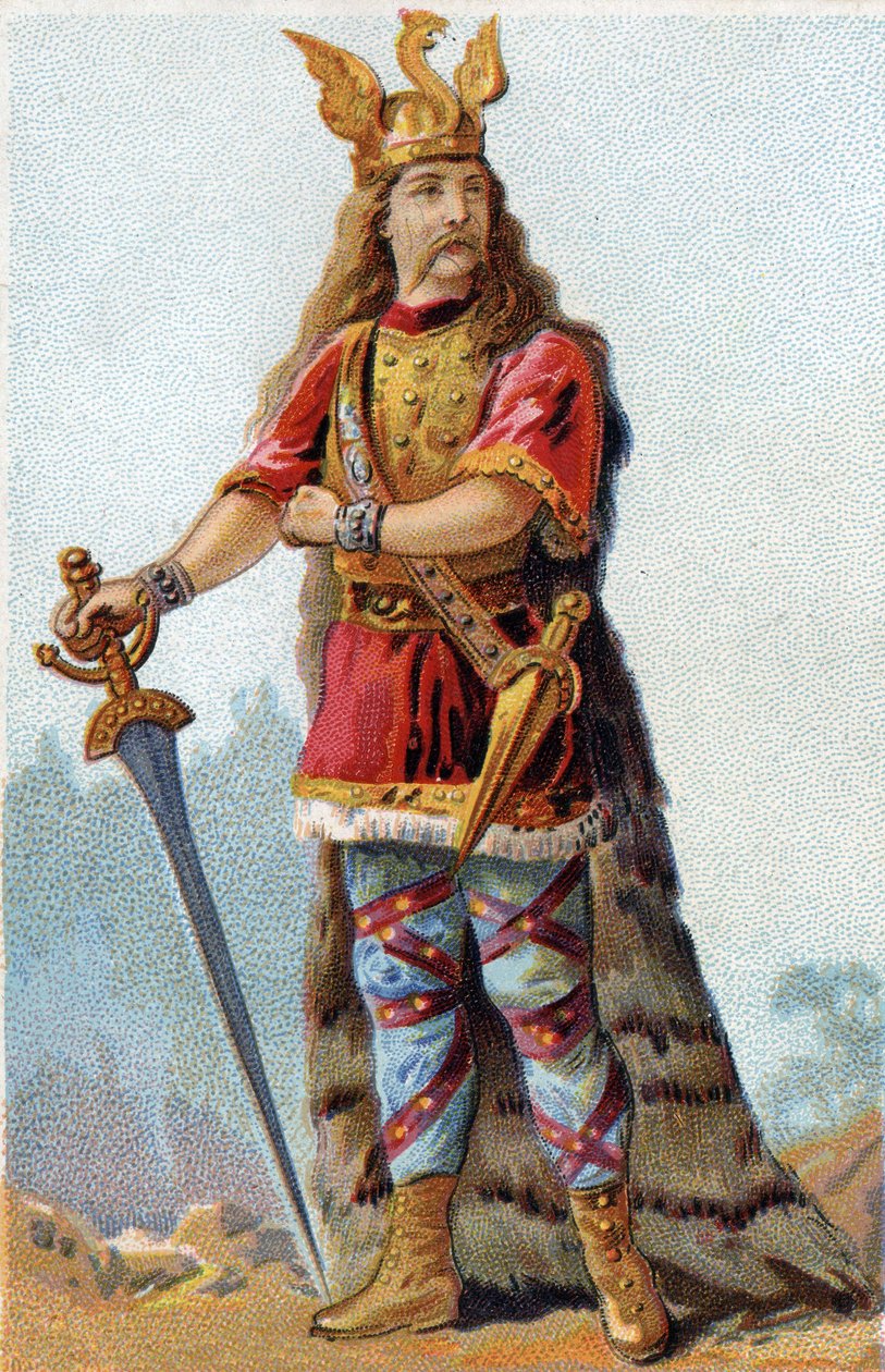 Retrato de Vercingetorix (72-46 a.C.), Rei dos Gauleses. Cromolitografia por volta de 1890. de French School