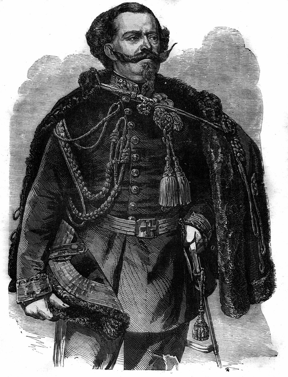 Retrato de Victor Emmanuel (Vittorio Emanuele II di Savoia ou Victor-Emmanuel de French School