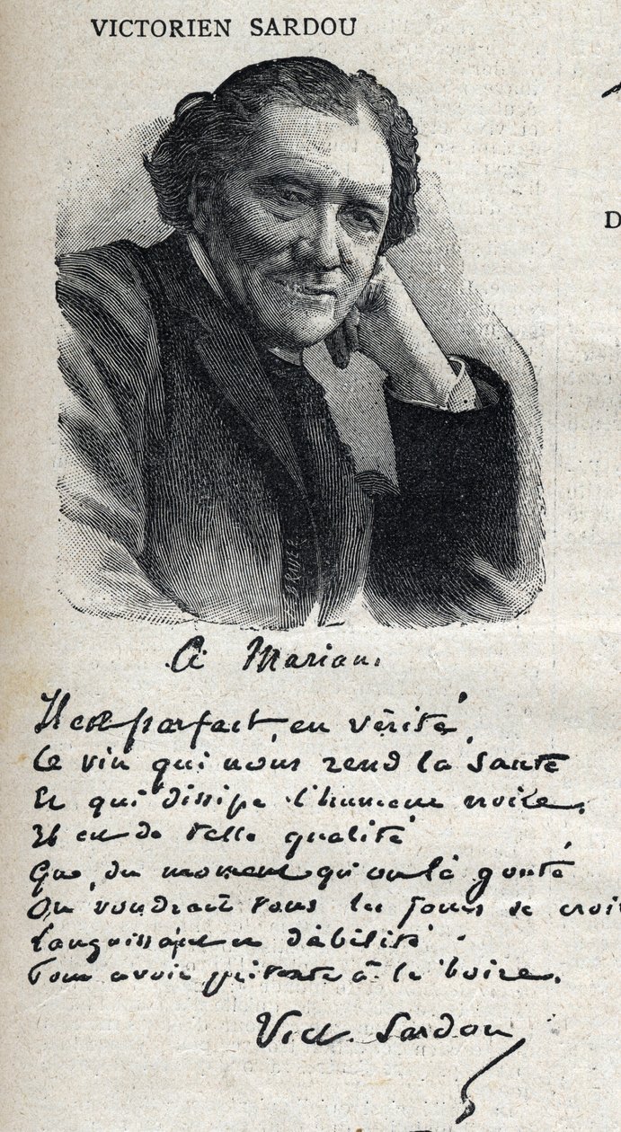 Retrato de Victorian Sardou (1831-1908), dramaturgo, em "Le Petit Parisien". de French School