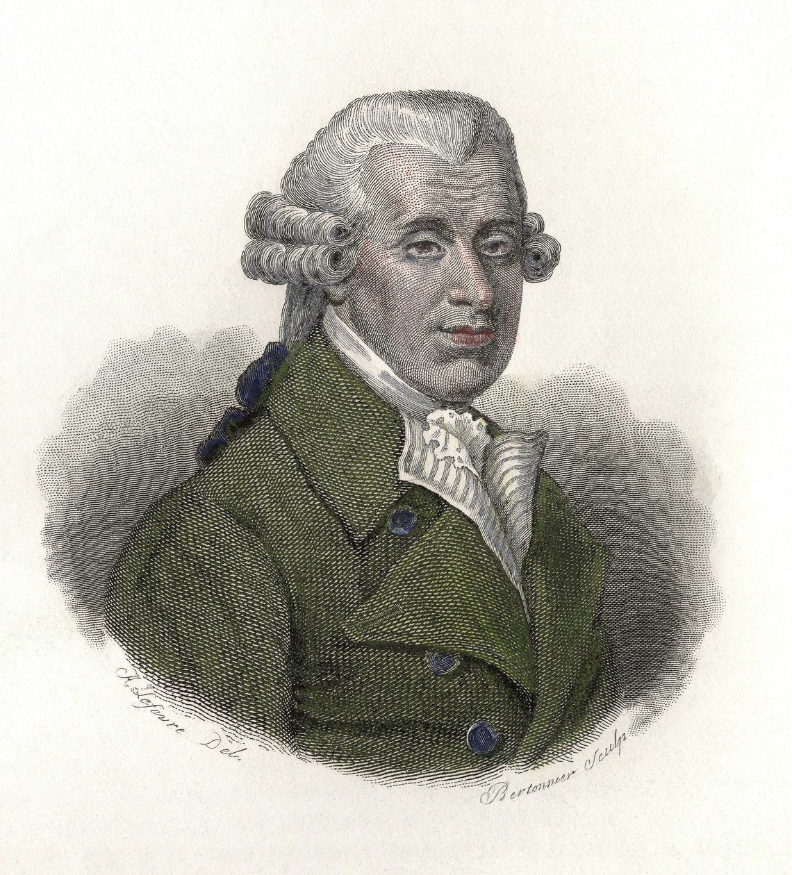 Retrato de William Hawes (1736-1808), médico inglês. Em "Retratos de Homens Úteis". de French School