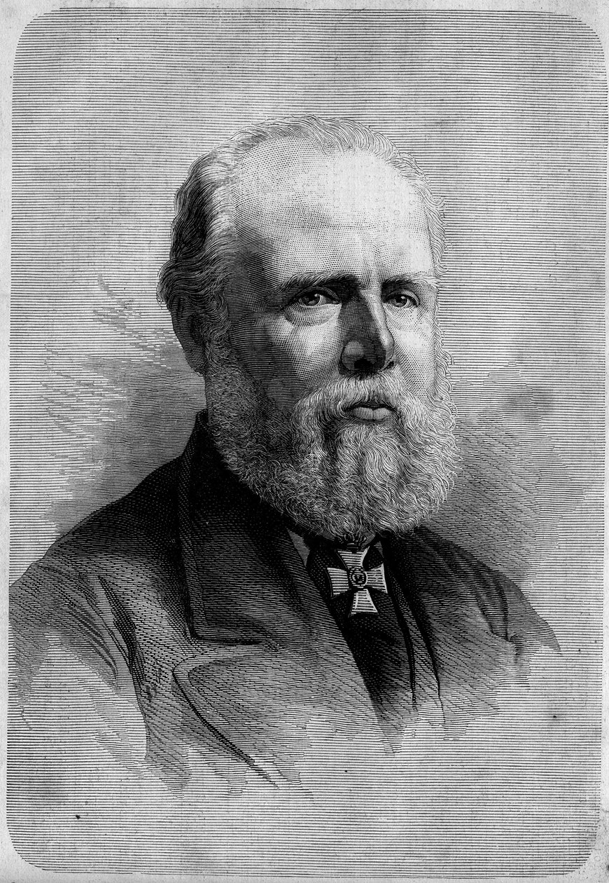 Retrato de Guilherme III (1817-1890), Rei da Holanda. Gravura em "Le Monde Illustré" n°1139 de 25 de janeiro de French School