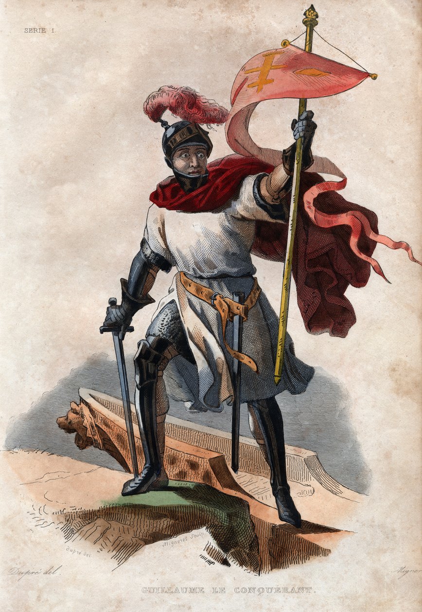 Retrato de Guilherme I, o Conquistador (1027-1087), Duque da Normandia e primeiro rei normando da Inglaterra. de French School