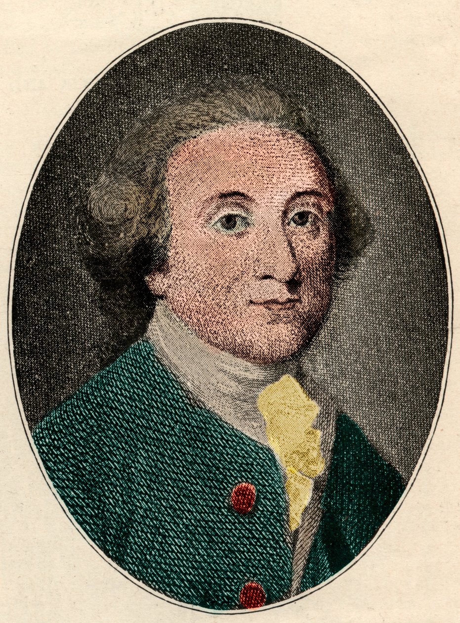 Retrato de William Whitehead (poeta inglês) (1715-1785). de French School
