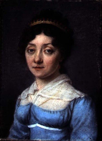 Retrato de uma Mulher Burguesa em Vestido Blue Empire, c.1815 (pastel sobre papel) de French School