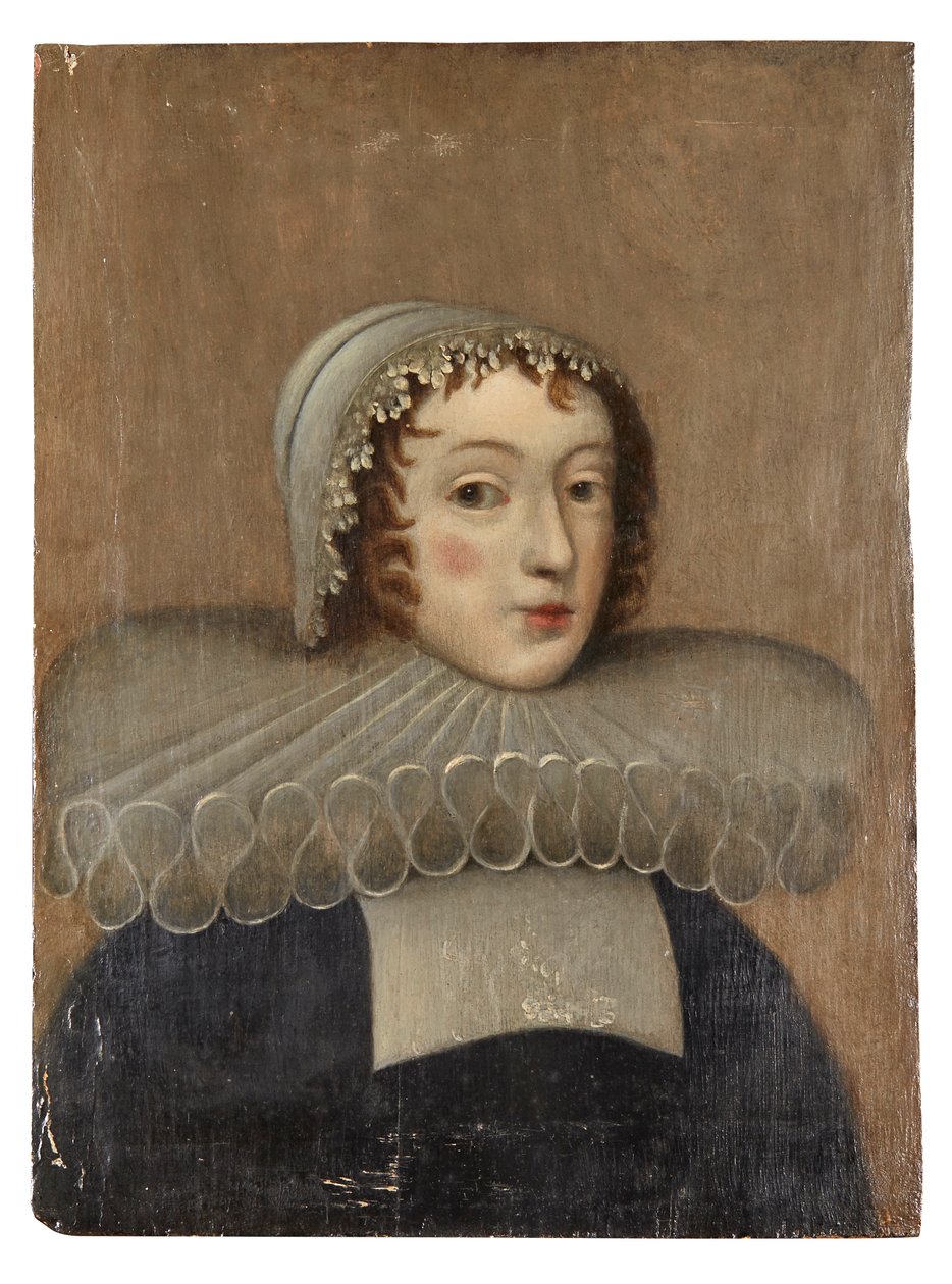 Retrato de uma senhora com um Ruff (óleo no painel) de French School